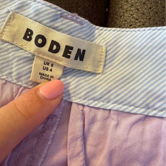 BODEN Lavender 4” High Waisted Chino Shorts Sz 4 - Picture 7 of 9